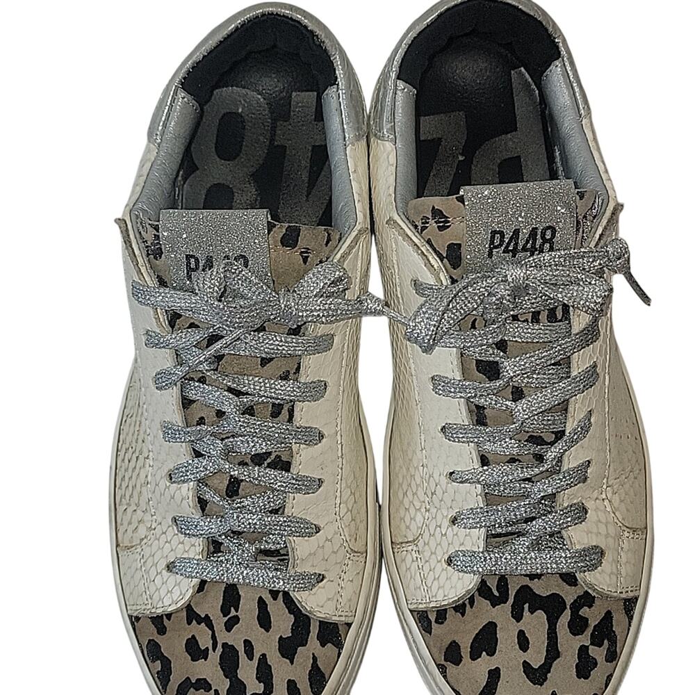 P448 Thea Python Roccia White Leather Platform Sn… - image 3